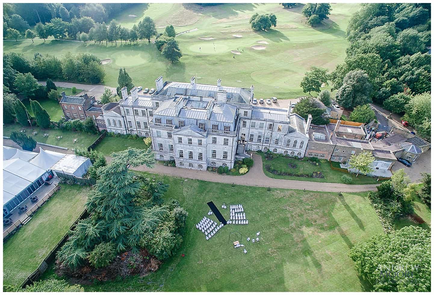 Aerial view of addington palace wedding venue.jpg