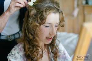 Oxon Hoath wedding bride having hair made up